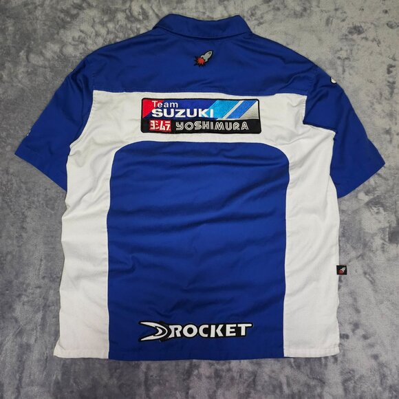 JOE ROCKET TEAM SUZUKI YOSHIMURA BUTTON UP SHIRT Men's LG Embroidery and Patches - Picture 2 of 12